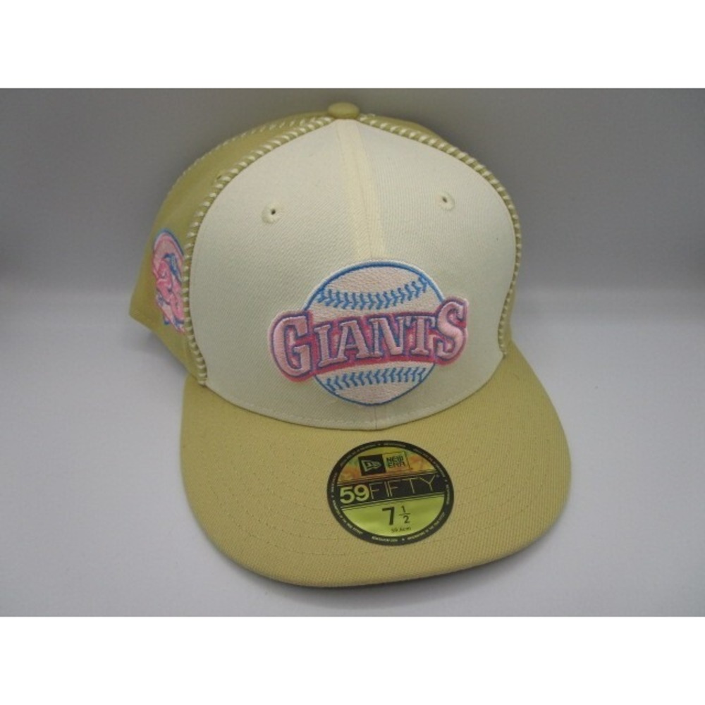 New Era 59Fifty Size 7 1/2 San Francisco Giants 25 Years Patch Seam Stitch Cream